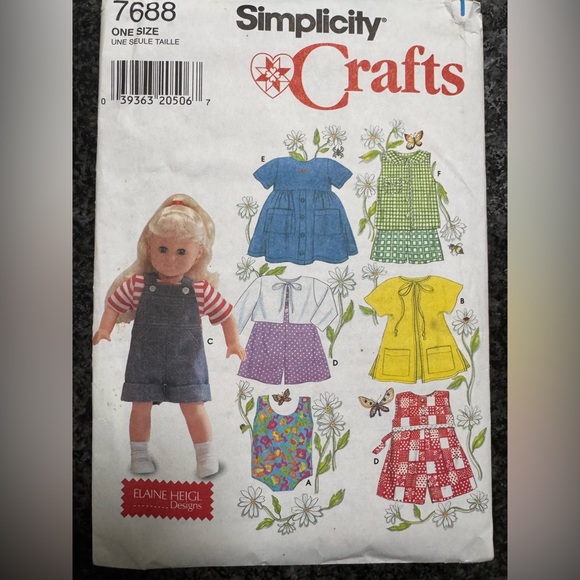 5 Sewing Craft Baby Doll Child Clothing Patterns Butterick Simplicity New & Used - Picture 5 of 12